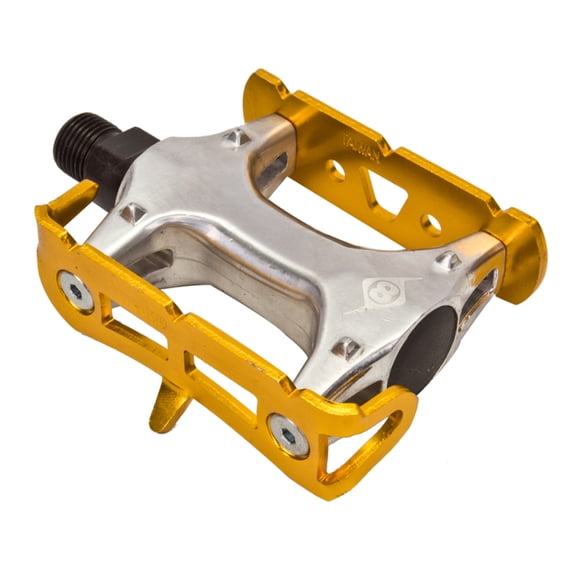Origin8 Pro Lite Track Platform Pedals 9/16" Chromoly Axle Alloy Body Ano-Gold