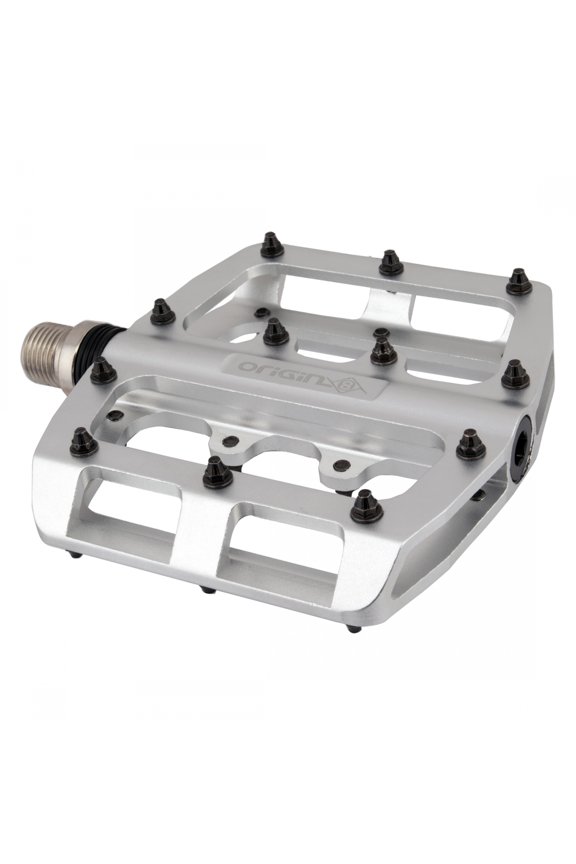 Origin8 Rascal Platform Pedals 9/16" Concave Aluminum Body Removable Pins Silver