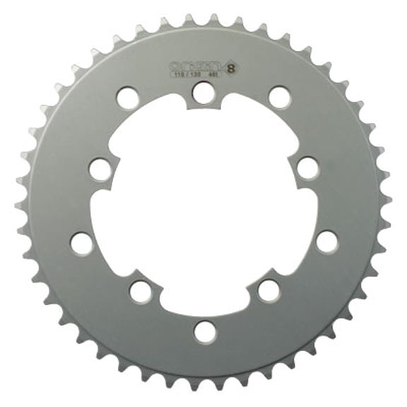 origin8 bmx/singlespeed/fixie chainring, 46t, 110/130 bcd, 3/32, silver