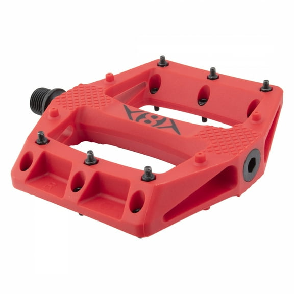 Origin8 Strapd Platform Pedal 9/16" Chromoly Spindle Concave Composite Body Red