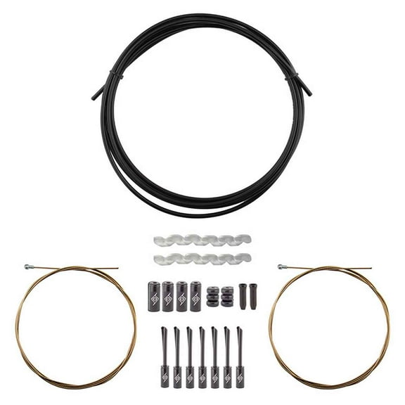 Origin8 SuperSlick Compressionless 2x Gear Cable/Housing Kit Front & Rear Black