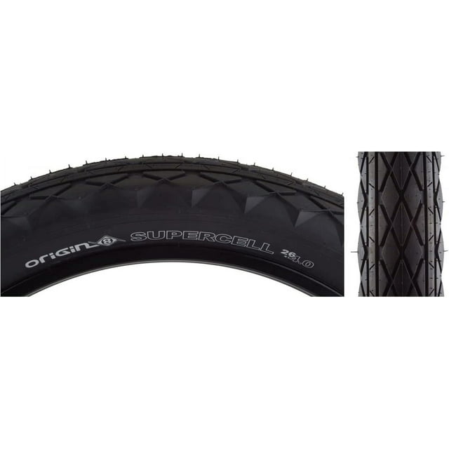 Origin8 Supercell Wire Bead Fat Bike Tires, 26 x 4.0, Black/Black
