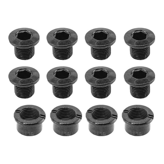 Origin8 Thruster 2x MTB Chainring Bolt Set M8x7.5mm Bolt (x8) / M8x7mm Nut (x4)