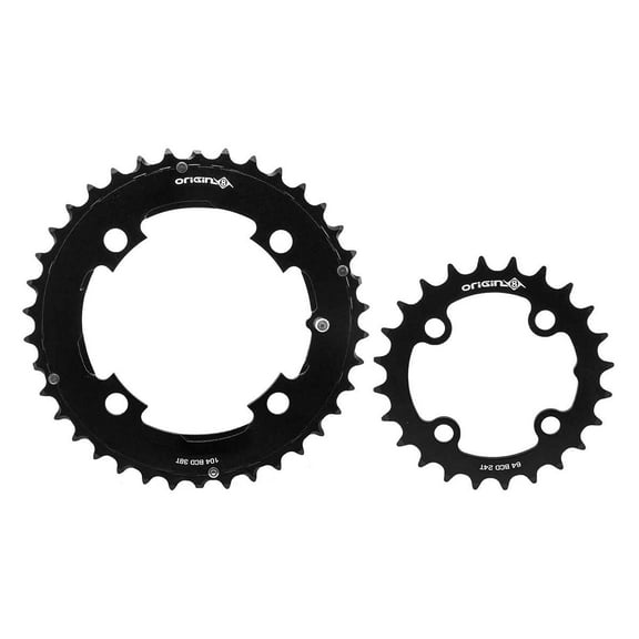 Origin8 Thruster Chainring Set 24/38t x 64/104 BCD 4-Bolt Aluminum Black
