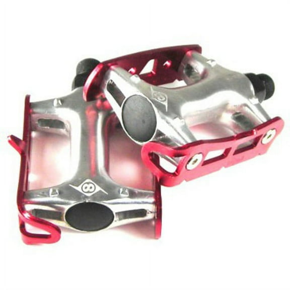 Origin8 Pro Lite Track Platform Pedals 9/16" Chromoly Axle Aluminum Body Ano-Red