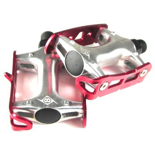 Origin8 Track Bike Fixed Gear Bicycle Pedals 9/16 Red Anodized
