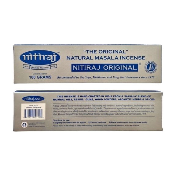 Nitiraj Original Incense Sticks, 100 grams (75-100 Sticks)