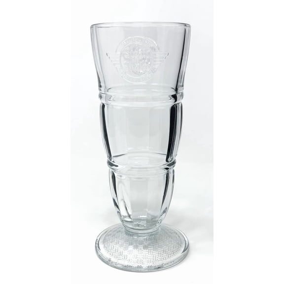 Original 1970's Ice Cream Soda Float Steak & Shake Heavy Pedestal Glass - 16 Ounces