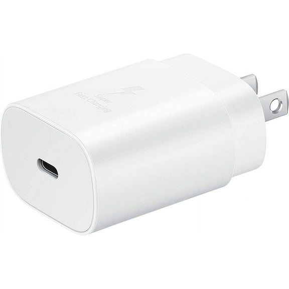 Original 25W Super Fast Phone Charger Adapter for Samsung Galaxy A14 5G Super Fast Charging Block for Phones and Devices, Cable Not Included - White