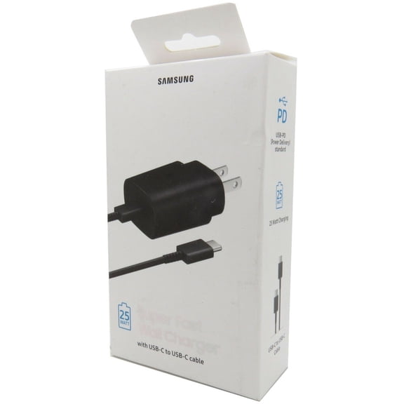 Original 25W USB C Super Fast Charging Wall Charger for Samsung Galaxy Note20 Ultra - Retail Packaging