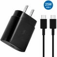 thumbnail image 1 of Original 25W USB-C Super Fast Charging Wall Charger for Samsung Galaxy S10 Lite, Charger Adapter with 3ft Type-C Cable - Black, 1 of 3