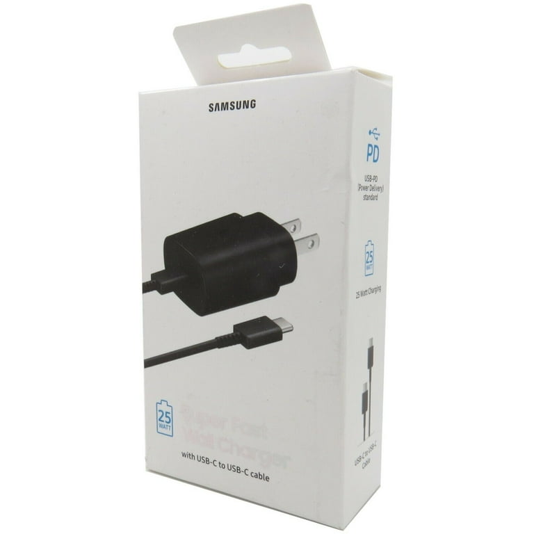 Chargeur Secteur USB-C Samsung Original 25W + Câble USB-C vers USB-C, Power  Delivery 3.0 - Blanc