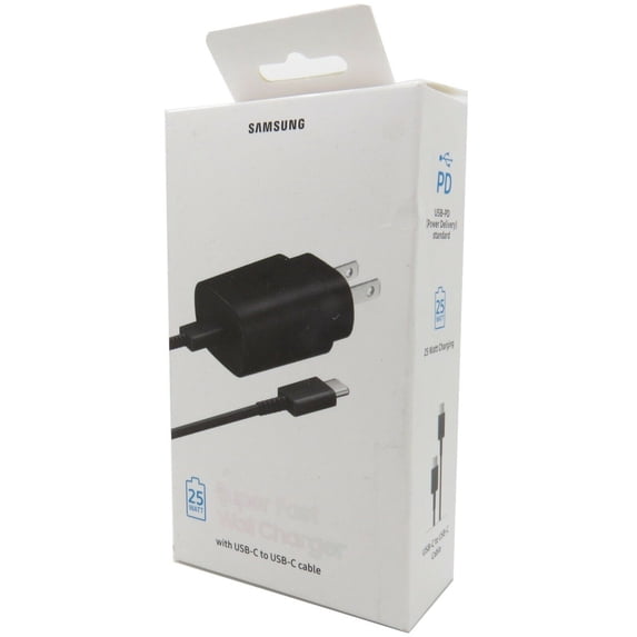 Original 25W USB C Super Fast Charging Wall Charger for Samsung Galaxy S8 Active - Retail Packaging