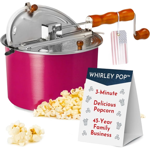 Original 3-Minute Stovetop Popcorn Machine – Aluminum Pot With Nylon Gears –– For Home Movie Snacks & Game Night