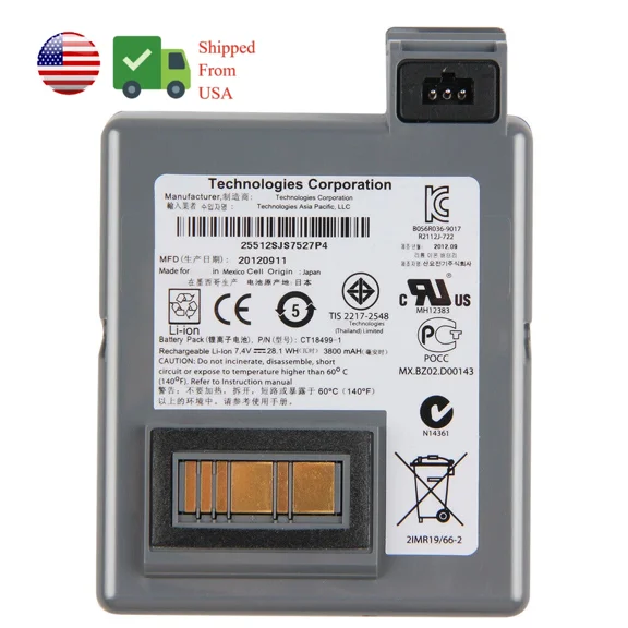 Original 3800Mah 7.4V Battery Ct18499-1 For Zebra P4T Label Thermal Printer
