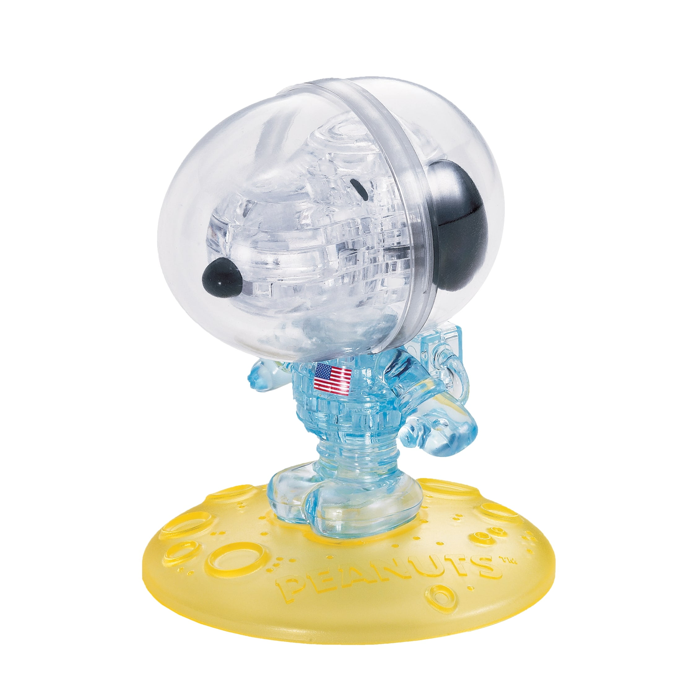 BEPUZZLED Original 3D Crystal Puzzles 40-Piece Snoopy Astronaut Crystal 3D Puzzles