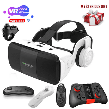 Original 3D VR Glasses Virtual Reality Headset for iPhone or Android Compatible 4.7-6.5 inch,Adjustable Virtual Reality 3D Glasses Headset Helmets with Controller, for Mobile Games & Movies(??Gift)
