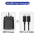 thumbnail image 1 of Original 45W super Fast Charger Forsamsung Galaxy s22 s23 Ultra UsB CType C Cable Note 10 Plus Quick FastCharging Accessories UK PLUG 2 IN 1, 1 of 6