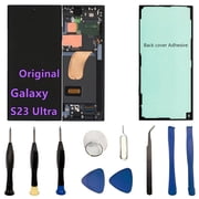Original 6.8" AMOLED Display for Samsung Galaxy S23 Ultra Screen Replacement OEM S23Ultra 5G SM-S918U SM-S918U1 Display Touch Screen Digitizer Assembly. with Black Frame+Back Cover Adhesive+Tools