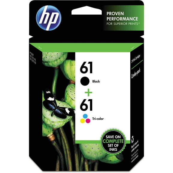 Original 61 Black/Tri-Color Standard Yield Ink Cartridge,CR259FN 2/Pack CH562WN CH561WN