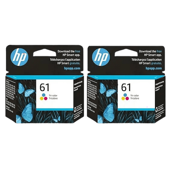 Original 61 Tri-Color Ink Cartridges, CH562WN Twin Pack (CZ074FN) 2-pack