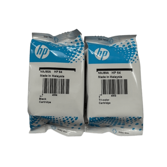 Original 64 2-pack Black/Tri-color Original Ink Cartridges, X4D92AN