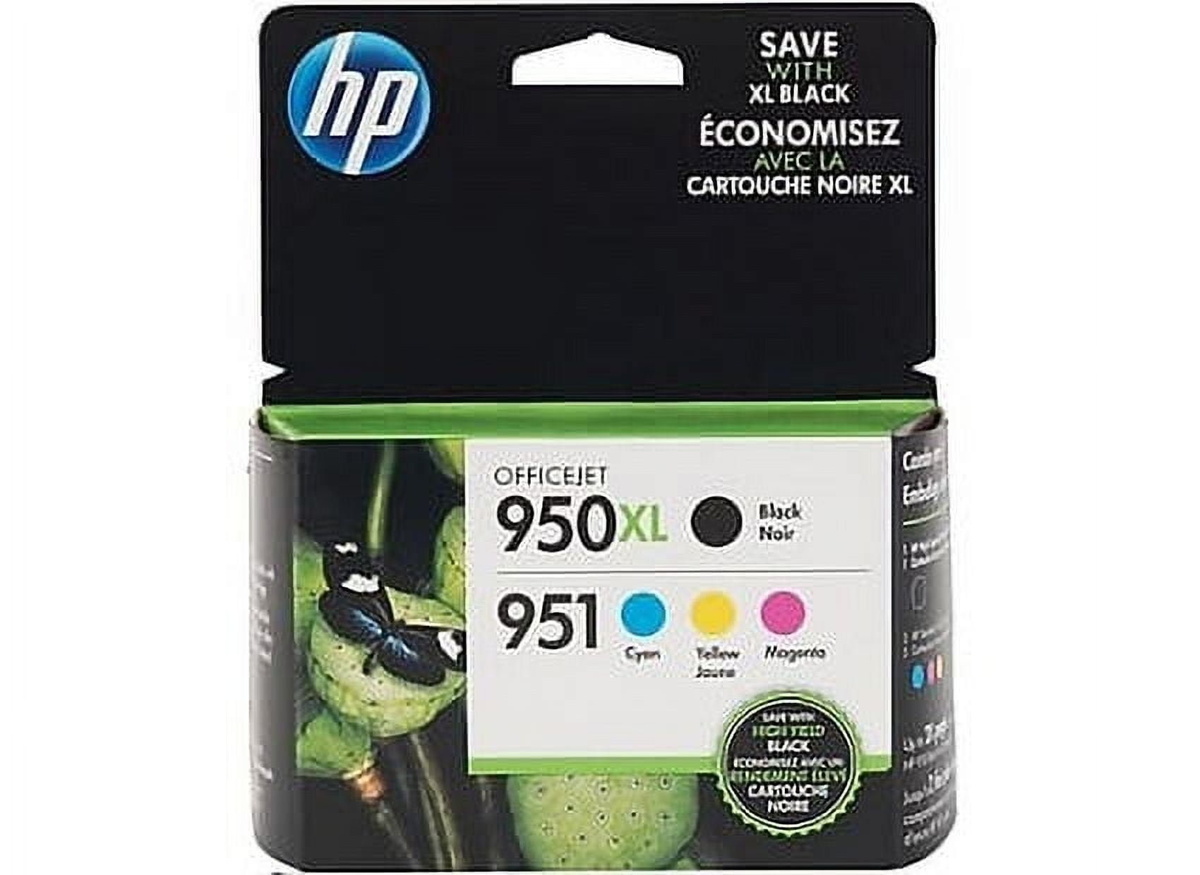 Original 950XL High Yield Black and 951 Tri-color Ink Cartridges, 4-Pack (C2P01FN) Original 950XL High Yield Black and 951 Tri-color Ink Cartridges, 4-Pack (C2P01FN)