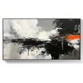 thumbnail image 1 of Original Abstract Painting on Canvas Black Orange Wall Art Black and White Painting Abstract Wall Art Entrance Wall Decor,Unstretched,Frameless,(122*244cm)48*96Inches, 1 of 5