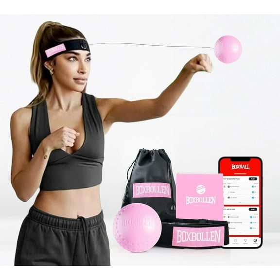 Original with App, Used by Celebrities - MMA Gear Boxing Ball - Boxing Reflex Ball with Adjustable Strap - Interactive Boxball App Integration - 1 Pack