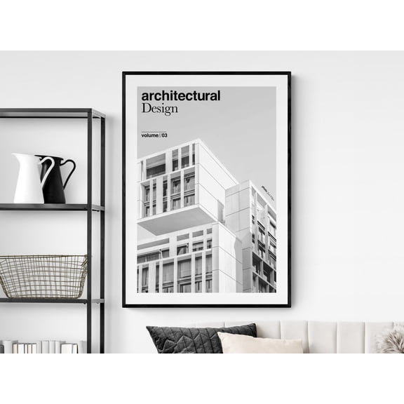 Original Architectural Design Poster, Architect Photography Dorm Wall Art Print