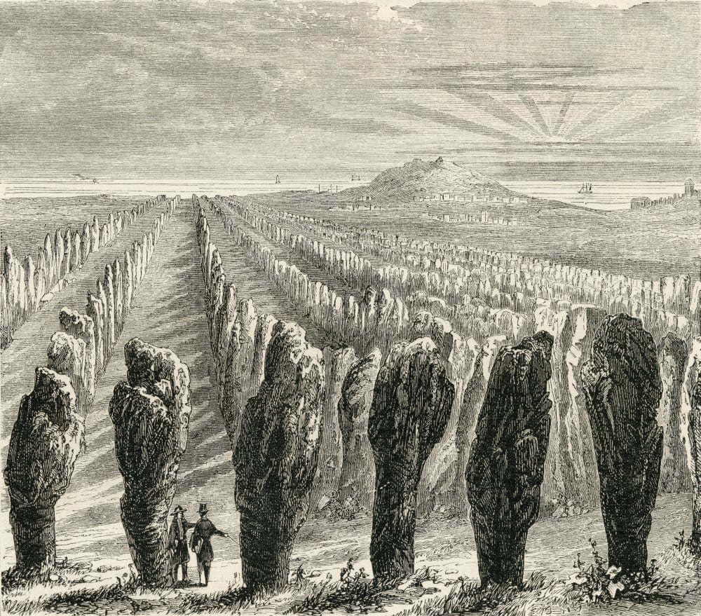 Original Arrangement Of The Stones At Carnac Brittany France In The 19Th Century From French Pictures By The Rev Samuel G Green Published 1878 Canvas Art - Ken Welsh Design Pics (15 x 13)