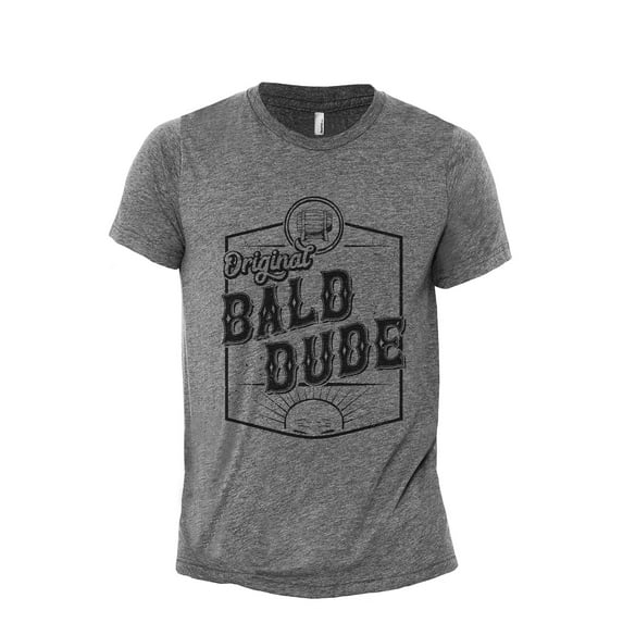 Original Bald Dude Men's Modern Fit Fun Casual T-Shirt Printed Graphic Tee Heather Grey 2X-Large
