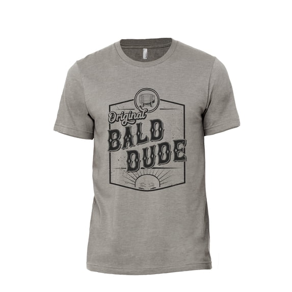 Original Bald Dude Men's Modern Fit Fun Casual T-Shirt Printed Graphic Tee Military Grey 3X-Large
