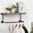thumbnail image 1 of Wall-Mounted Coat Rack Shelf, Wall-Mounted Clothes Rack (Olive Green), 1 of 5