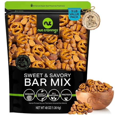 Nut Cravings Original Bar Nut Mix, Sweet & Savory Pub Snack (48oz - 3 lbs)