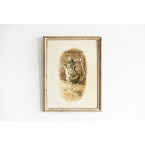Original Beatrix Potter Dancing Mouse Illustration Nursery Children Art