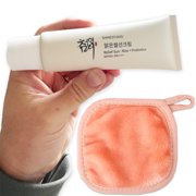 Original Beauty of Joseon Relief Sun, Rice + Probiotics Facial Sunscreen, SPF 50+ PA++++, 10ml (Pack of 1) with Makeup Remover Cloth 5 X 5 In