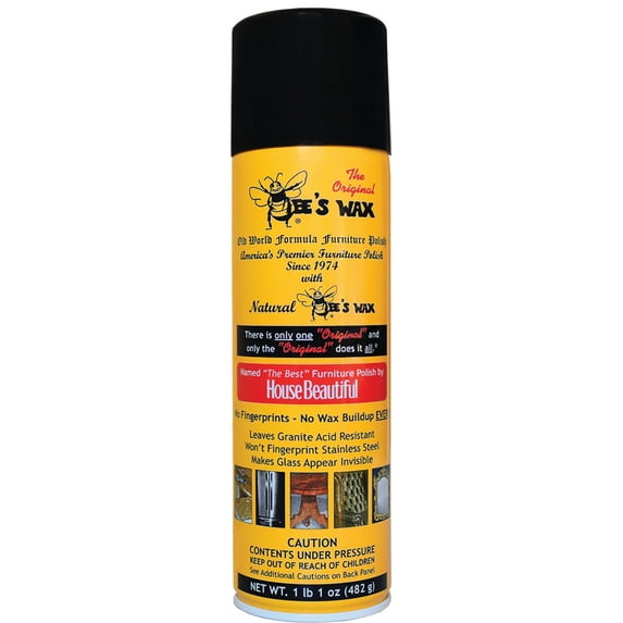 Original Bee's Wax Spray Furniture Polish, Lemon Scent, 1 Ounce, 6 Count