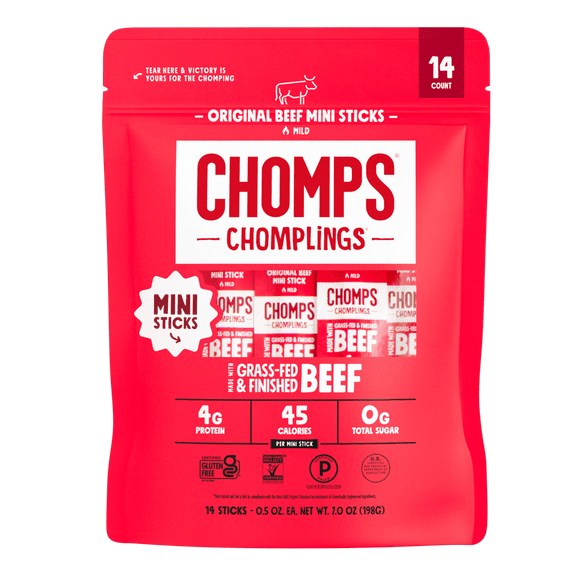 Chomps Chomplings Original Beef Mini Jerky Sticks (14 Count)