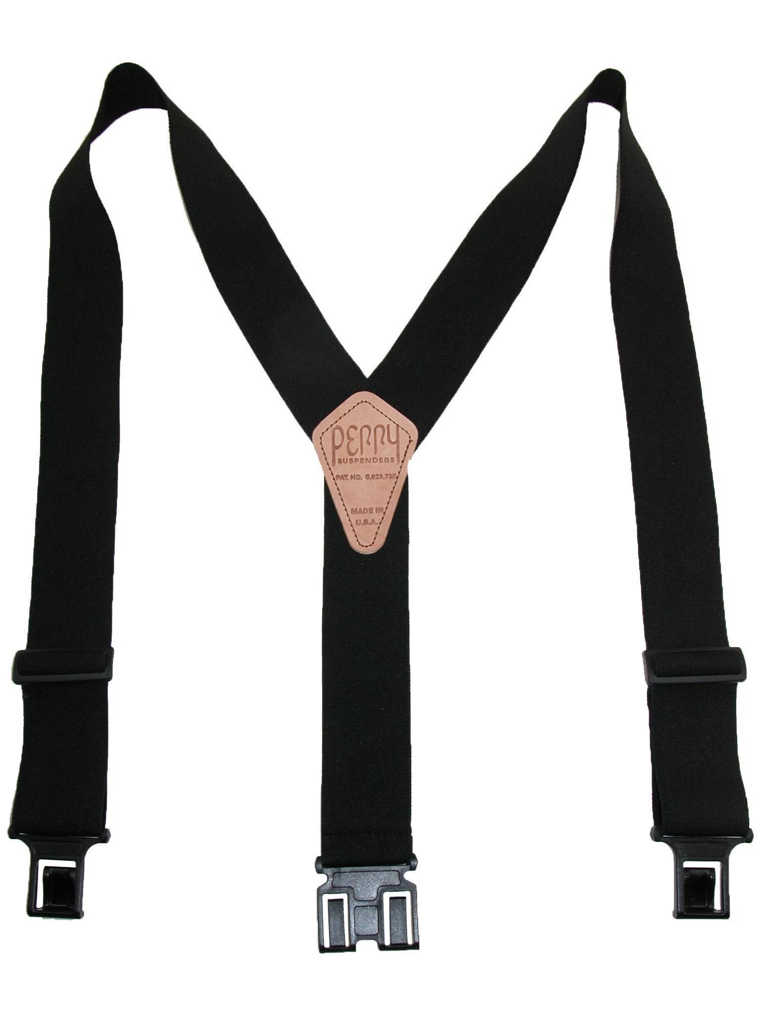 Men's Black X-Back Clip-On Suspenders – Adjustable Elastic (Navy Color Option)