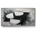 thumbnail image 1 of Original Black and White Oil Painting White Circle Textured Oil Painting Modern Abstract Acrylic Wall Art Black Hand Painted Painting Gift,Unstretched,Frameless,(51*102cm)20*40Inches, 1 of 5