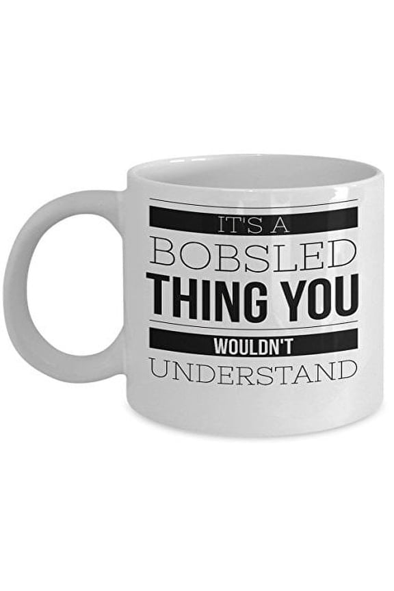 Bobsled 11 oz Coffee Mug - Unique Sports Lover Gift White Ceramic