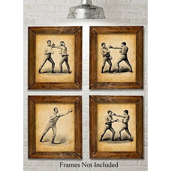 Original Boxing Patent Prints - Set of Four Photos (8x10) Unframed - Great Gift for Boxers Or Man Cave/Bar Decor