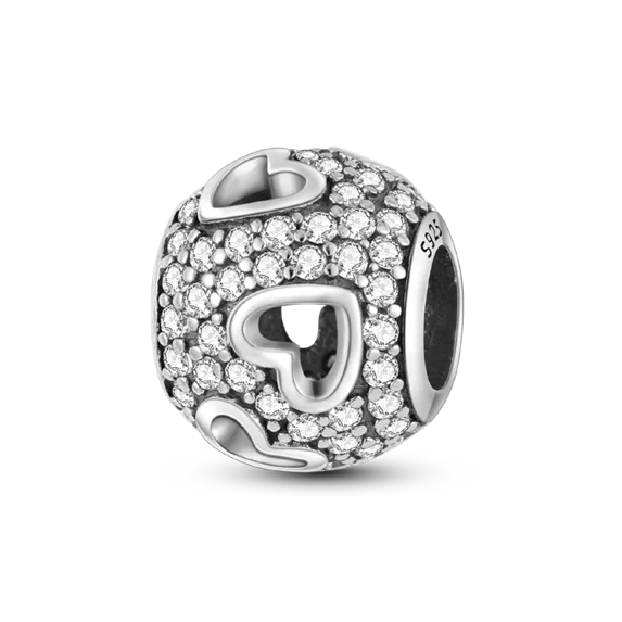 Original Breloque Charms Silver Sparkling CZ Zircon Charm Beads fit Pendant Bracelet plata de ley Original Bracelet