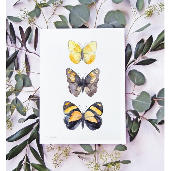 Original Butterflies,Painted Artwork, One,Of,A,Kind Original, Unique Wall Art, Insects, Plant, F032, 16x24 UNFRAMED