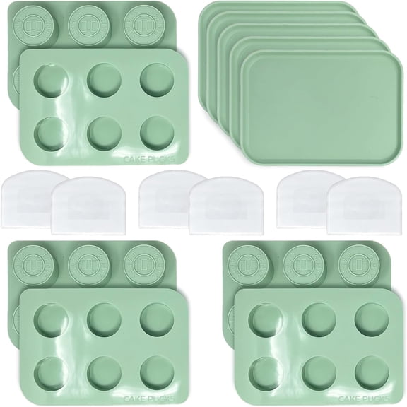 The Original CakePuck Baker Bundle Better than a Cake Pop Make Chocolate Covered Dessert BPA Free Silicone Includes 3 Mold Sets 5 Trays 6 Scrapers Green