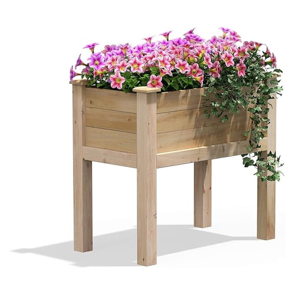 Original Cedar Elevated Garden Bed, 16" W x 32" L x 31" H - Made in USA with North American Cedar