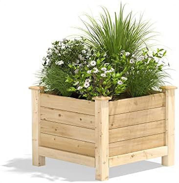 Original Cedar Elevated Planter, 24" X 24" X 21" Made In With North