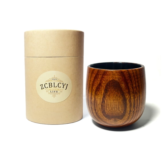 Original Charred Wooden Bourbon Drinking Glass Handcrafted Whiskey Cup for Men, Natural Wood Whiskey Glass for Bourbon, Scotch & Cocktails, Durable & Beautiful Wooden Whiskey Tumbler Gift for Whiske