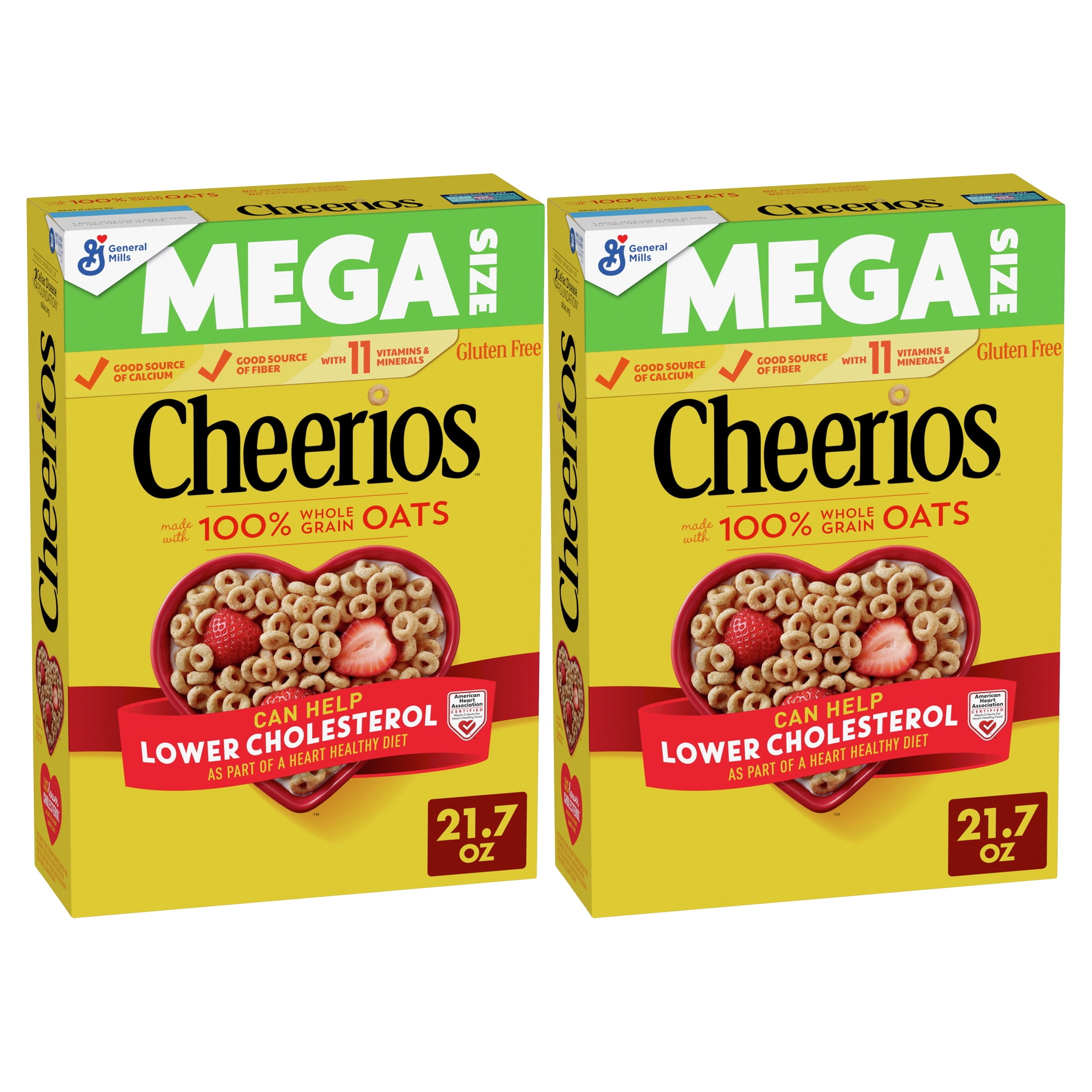 (2 pack) Original Cheerios Heart Healthy Cereal, 21.7 oz Mega Size